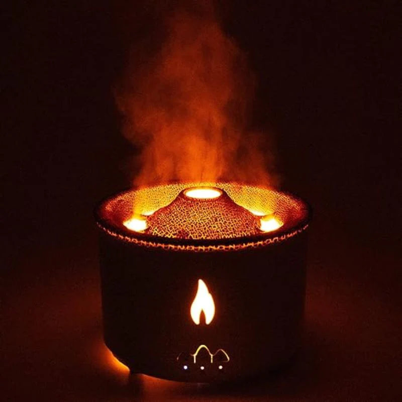 Volcanic Flame Aroma Diffuser – Essential Oil Humidifier & Flame Effect Lamp | Zorrusso India