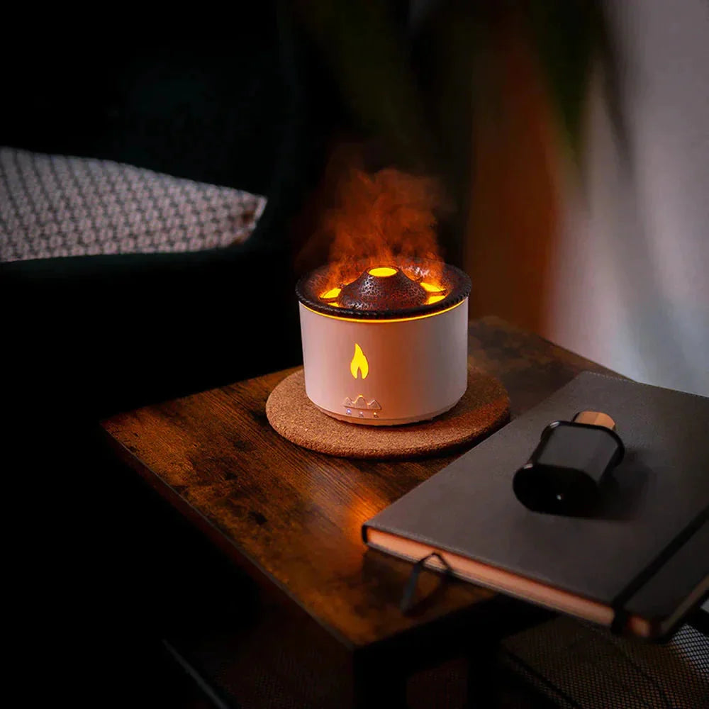 Volcanic Flame Aroma Diffuser – Essential Oil Humidifier & Flame Effect Lamp | Zorrusso India
