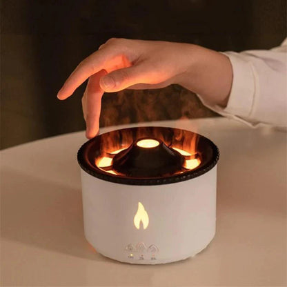 Volcanic Flame Aroma Diffuser – Essential Oil Humidifier & Flame Effect Lamp | Zorrusso India