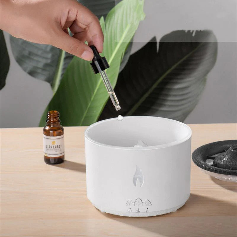 Volcanic Flame Aroma Diffuser – Essential Oil Humidifier & Flame Effect Lamp | Zorrusso India