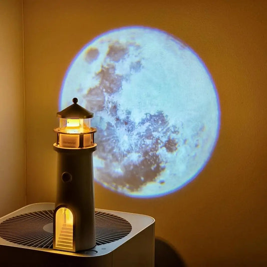 Lighthouse Night Light Lamp – 360° Rotating Projection & Room Décor | Zorrusso India