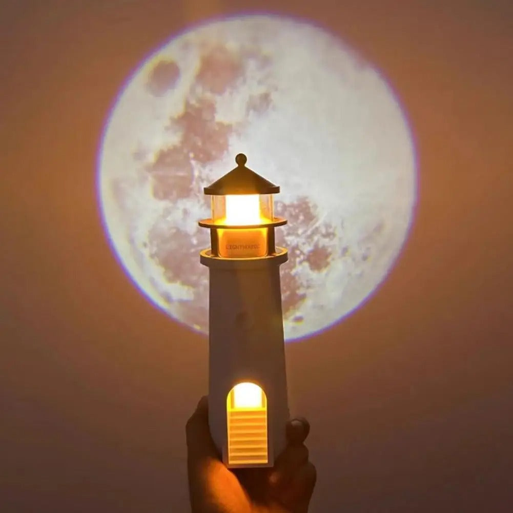 Lighthouse Night Light Lamp – 360° Rotating Projection & Room Décor | Zorrusso India