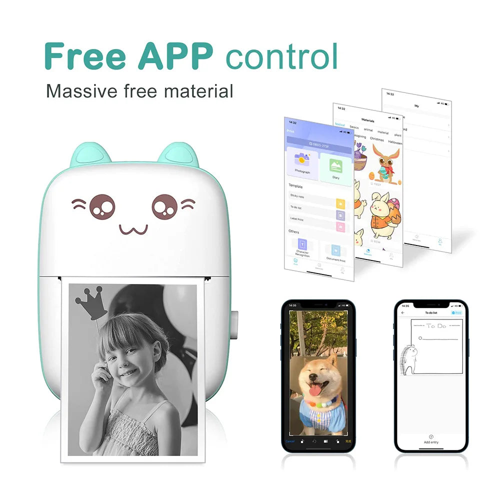 Mini Bluetooth Thermal Printer – Portable Label & Photo Printer | Zorrusso India