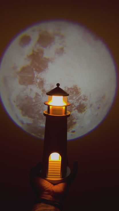 Lighthouse Night Light Lamp – 360° Rotating Projection & Room Décor | Zorrusso India